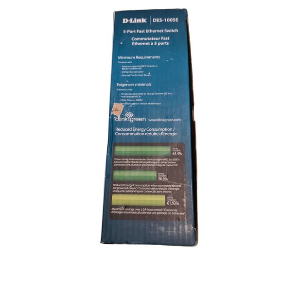 D-Link DES (DES-1005E) 5-Ports External Ethernet Switch 10/100 Mbps - Picture 9 of 11